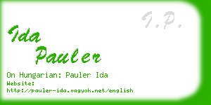 ida pauler business card